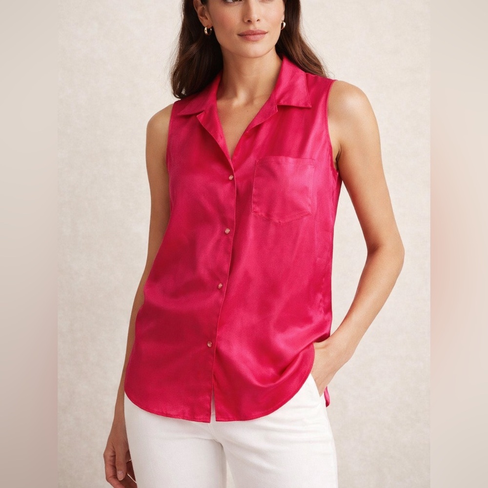 The Limited Silk Sleeveless Blouse Pink Size XS